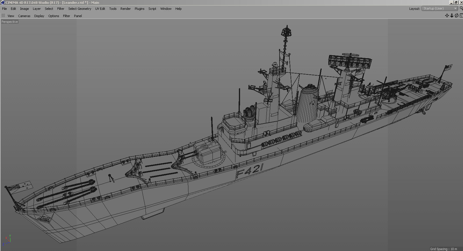 HMNZS Canterbury - F421 - Leander Class Frigate 3D model_13