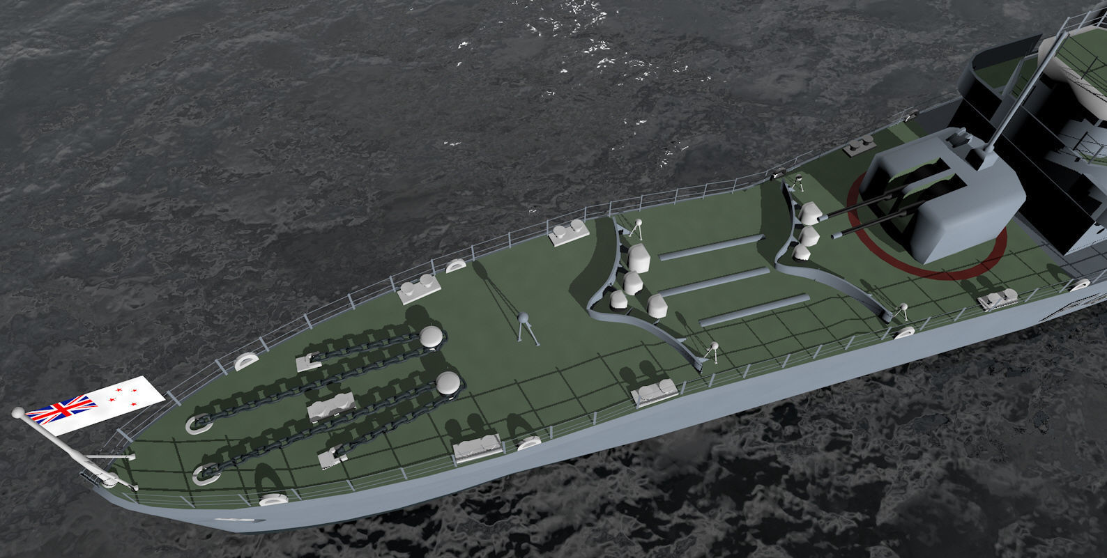 HMNZS Canterbury - F421 - Leander Class Frigate 3D model_9