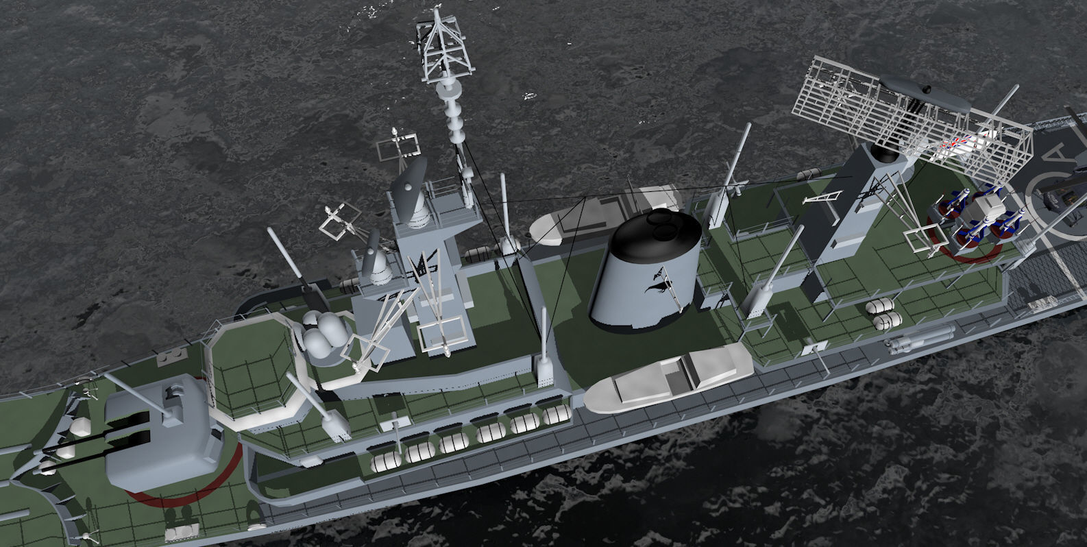 HMNZS Canterbury - F421 - Leander Class Frigate 3D model_10