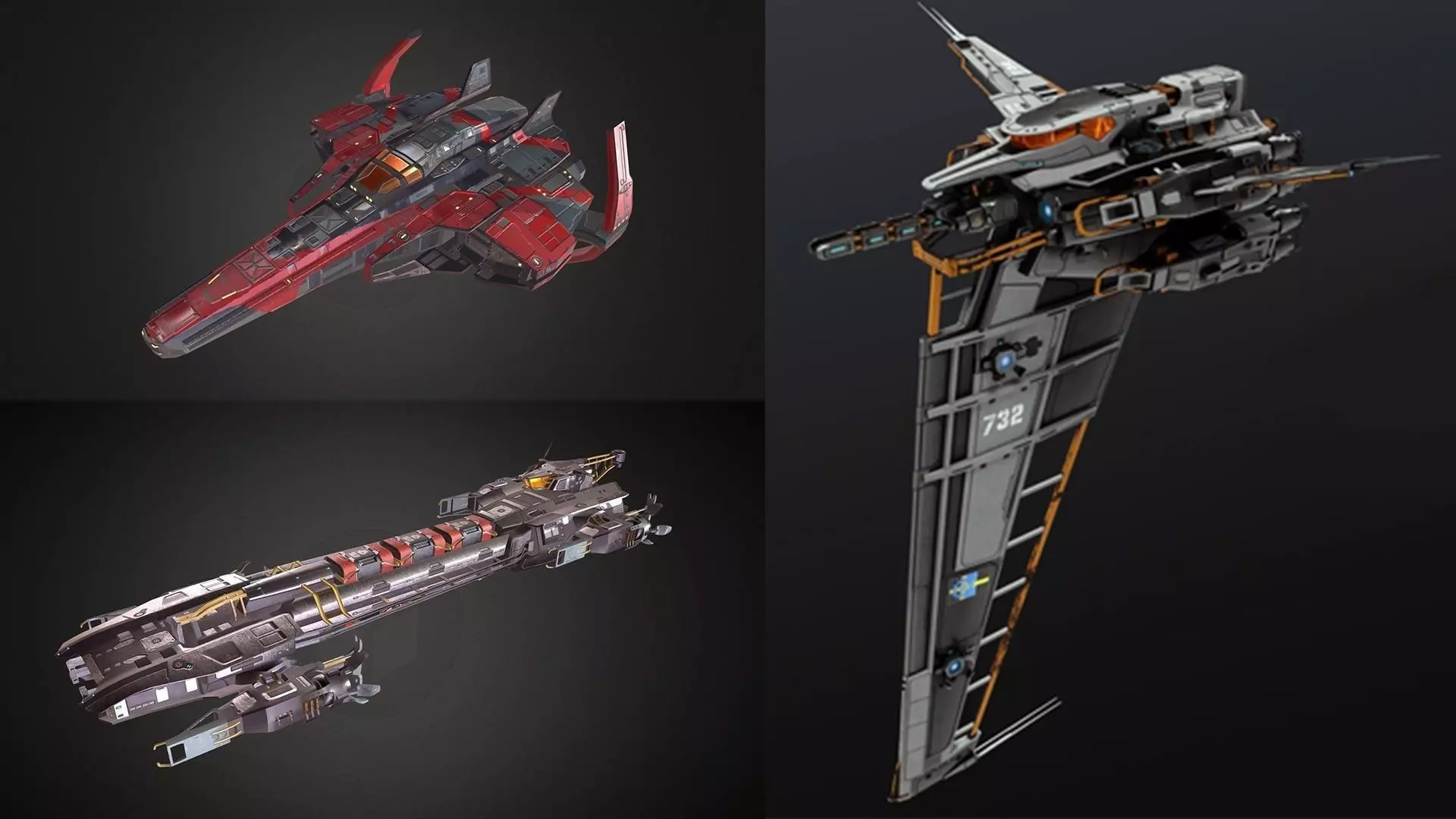 Sci-fi Spaceships 3D Model Collection_0