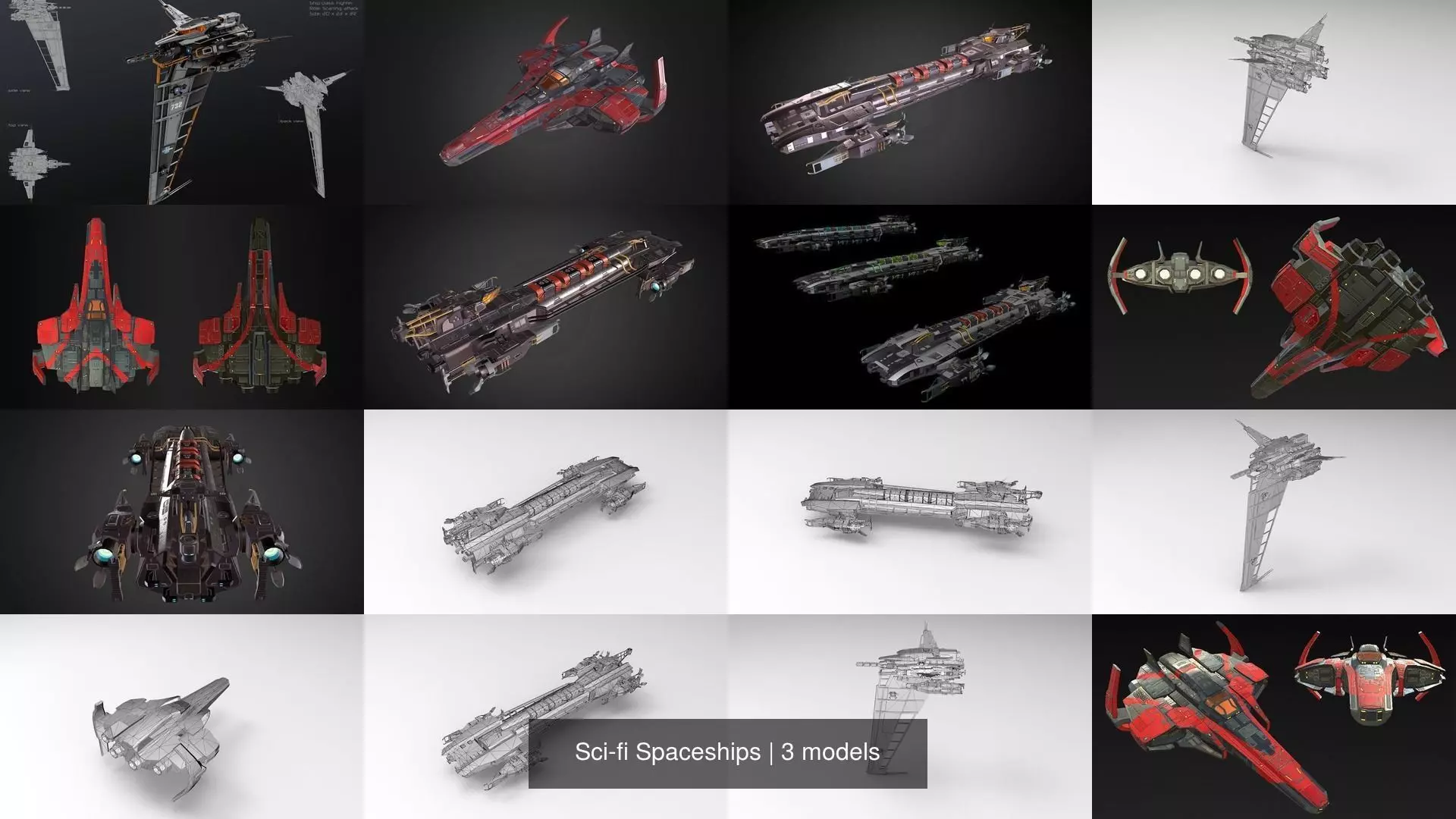 Sci-fi Spaceships 3D Model Collection_1