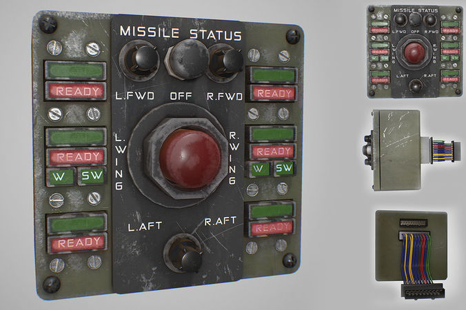 Missile Control Panel Low-poly 3D model