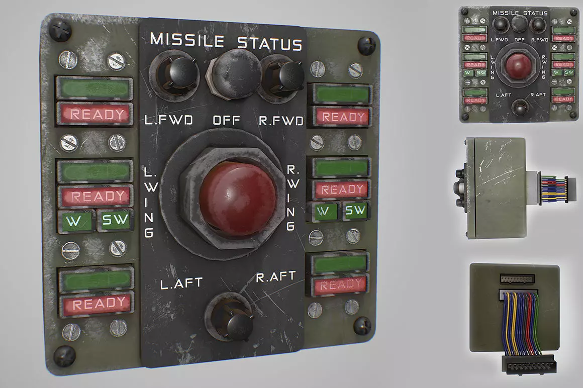 Missile Control Panel Low-poly 3D model_0