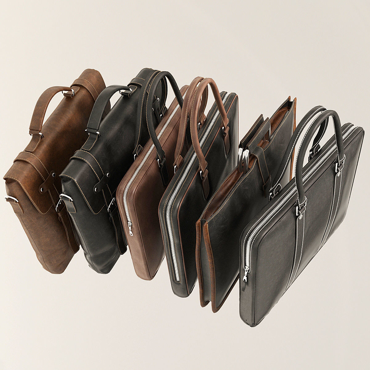 Leather Briefcases 3D model_2