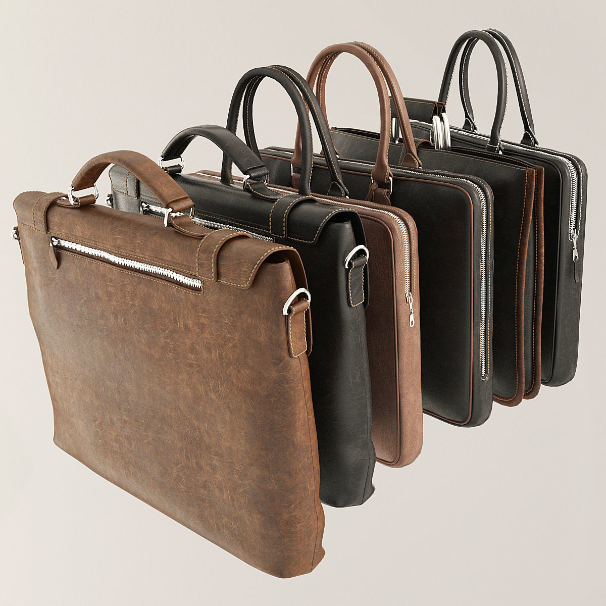 Leather Briefcases 3D model_4