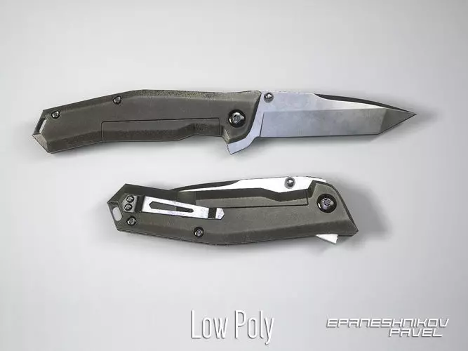 13 knife Low-poly 3D model_0