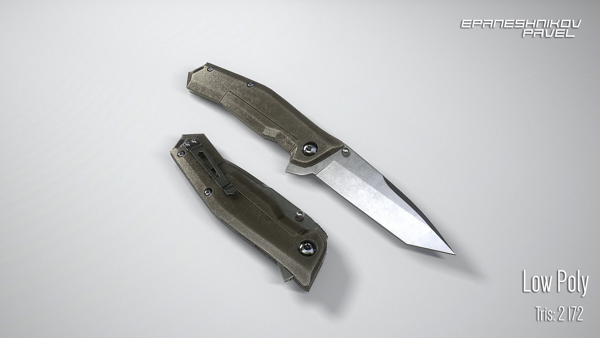 13 knife Low-poly 3D model_4