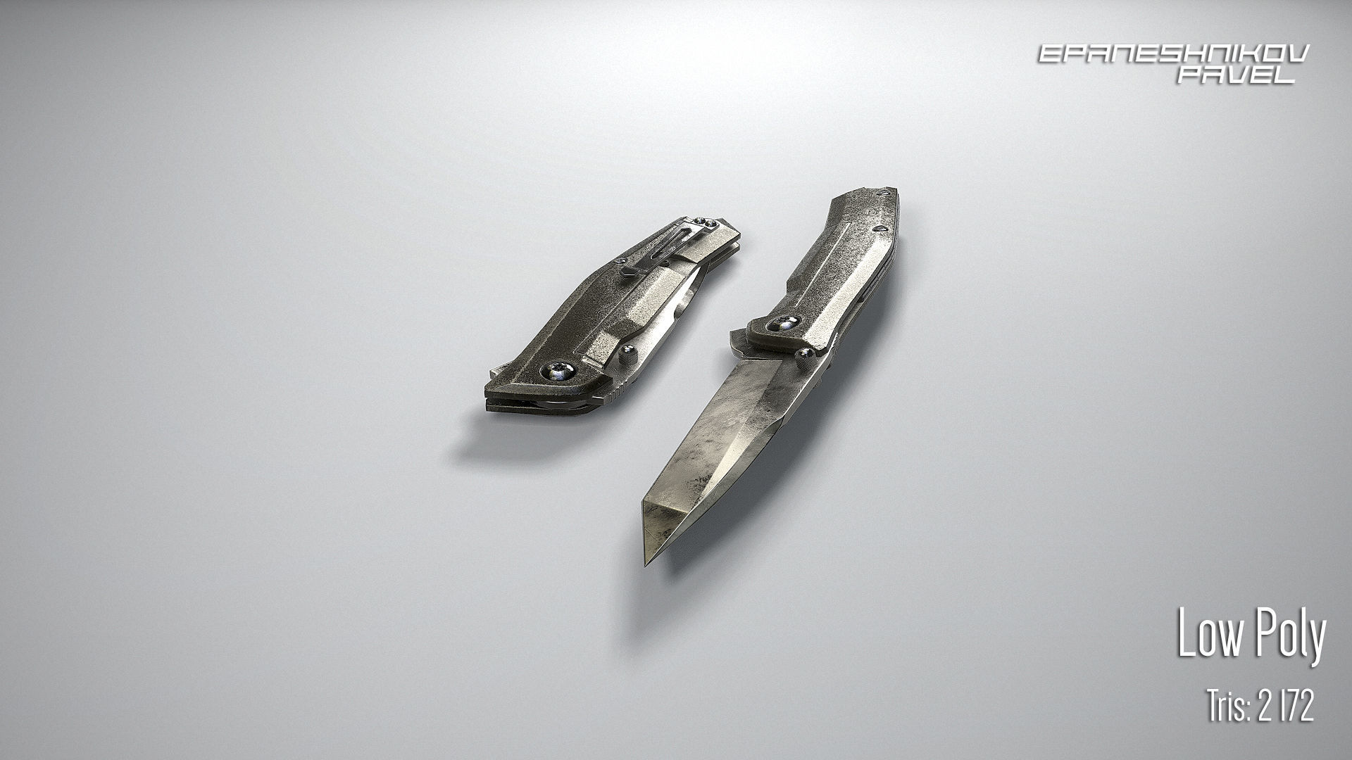 13 knife Low-poly 3D model_1