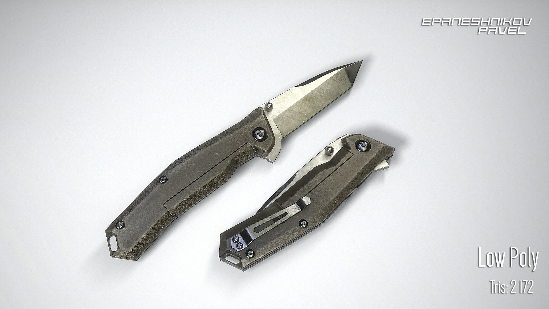 13 knife Low-poly 3D model_2