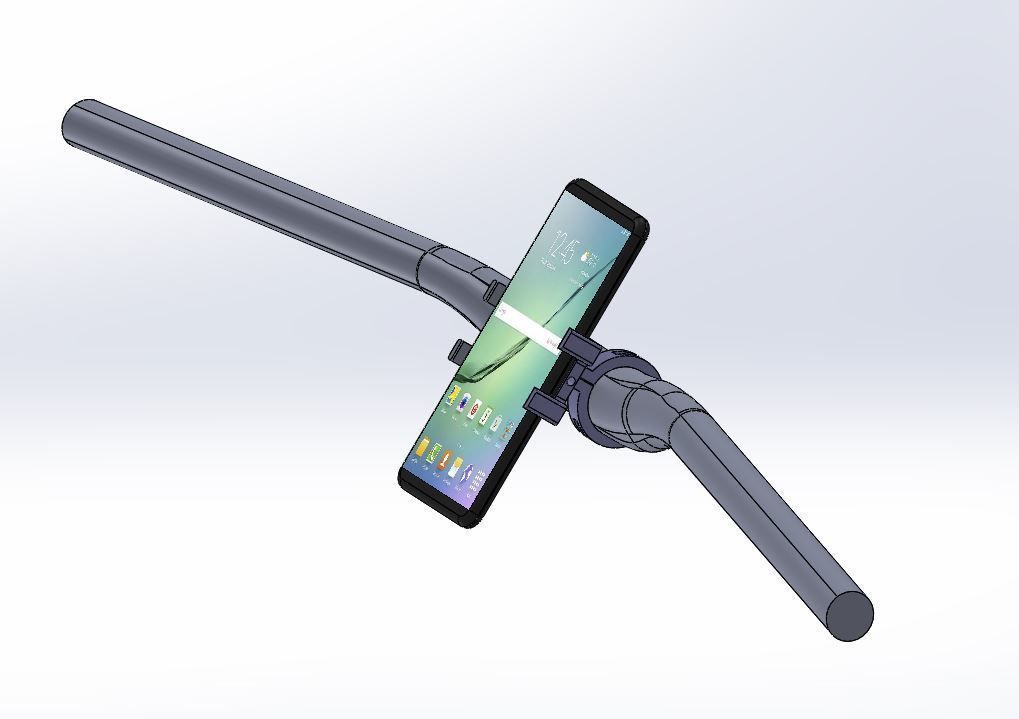 Mountain bike phone holder 3D print model_1