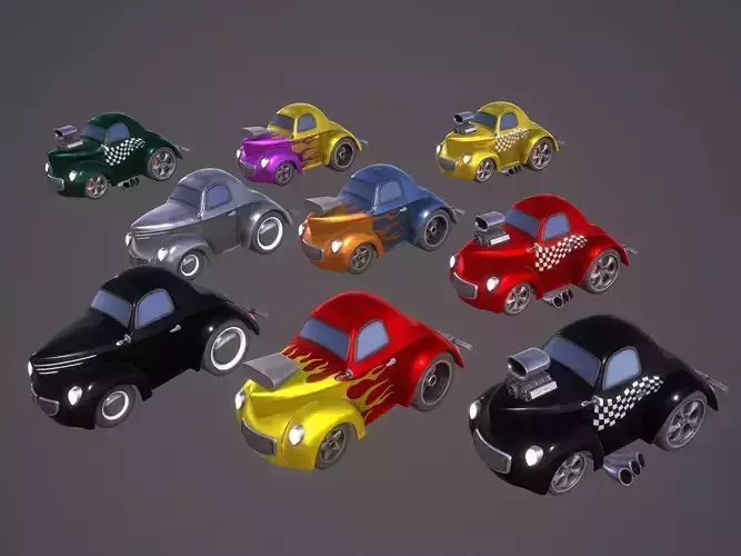 Cartoon Hot Rod Coupe PBR