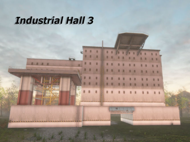Industrial Hall 3 Low-poly 3D model