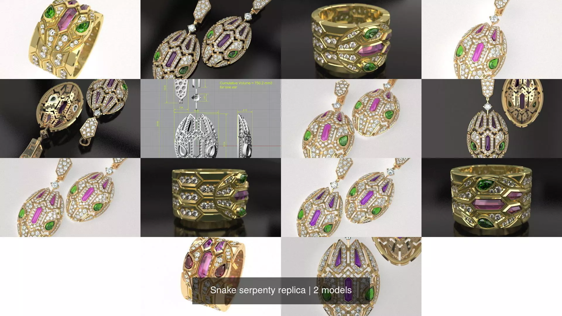 Snake serpenty replica 3D Model Collection_1