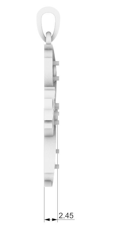 Torn cross with diamonds 3D print model_4