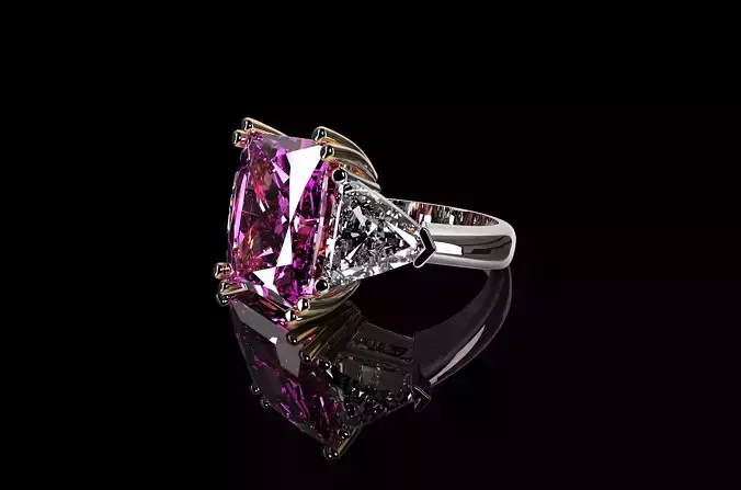 Gemstone Rings Diamond and Sapphire 3D print model