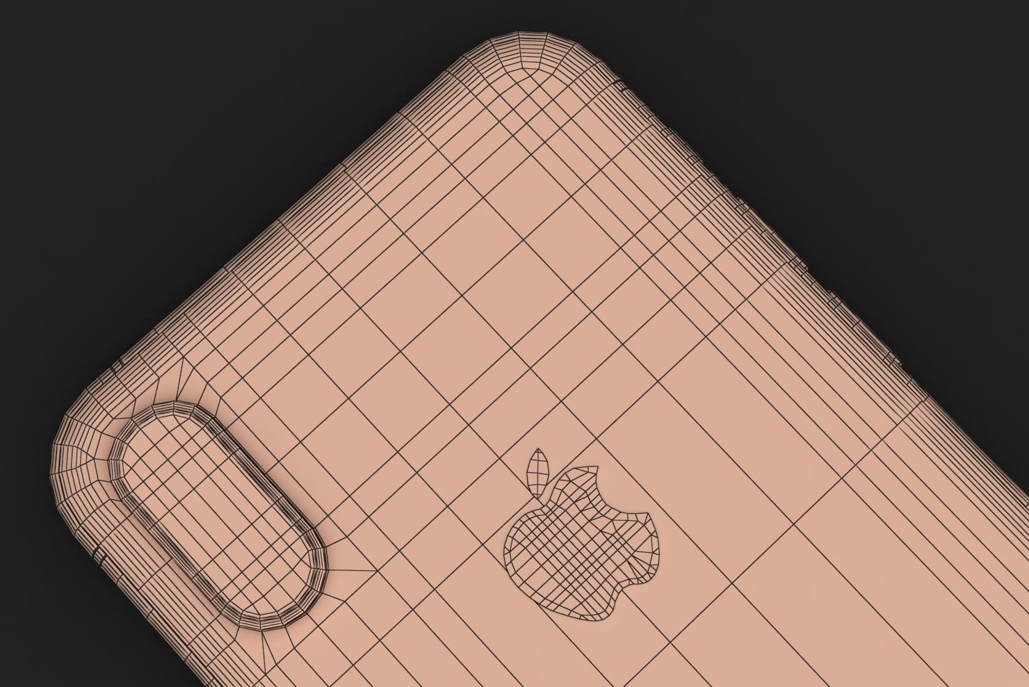 Apple iPhone XS Space Gray Low-poly 3D model_42