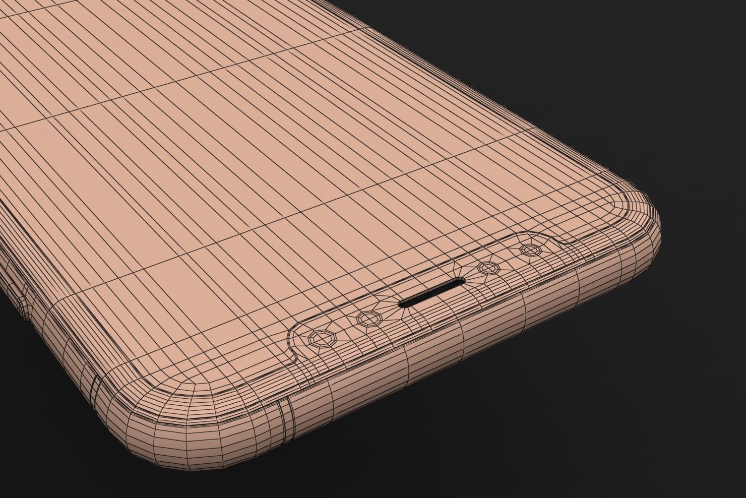 Apple iPhone XS Space Gray Low-poly 3D model_36