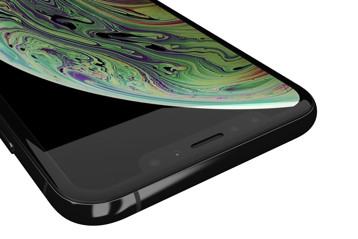 Apple iPhone XS Space Gray Low-poly 3D model_10