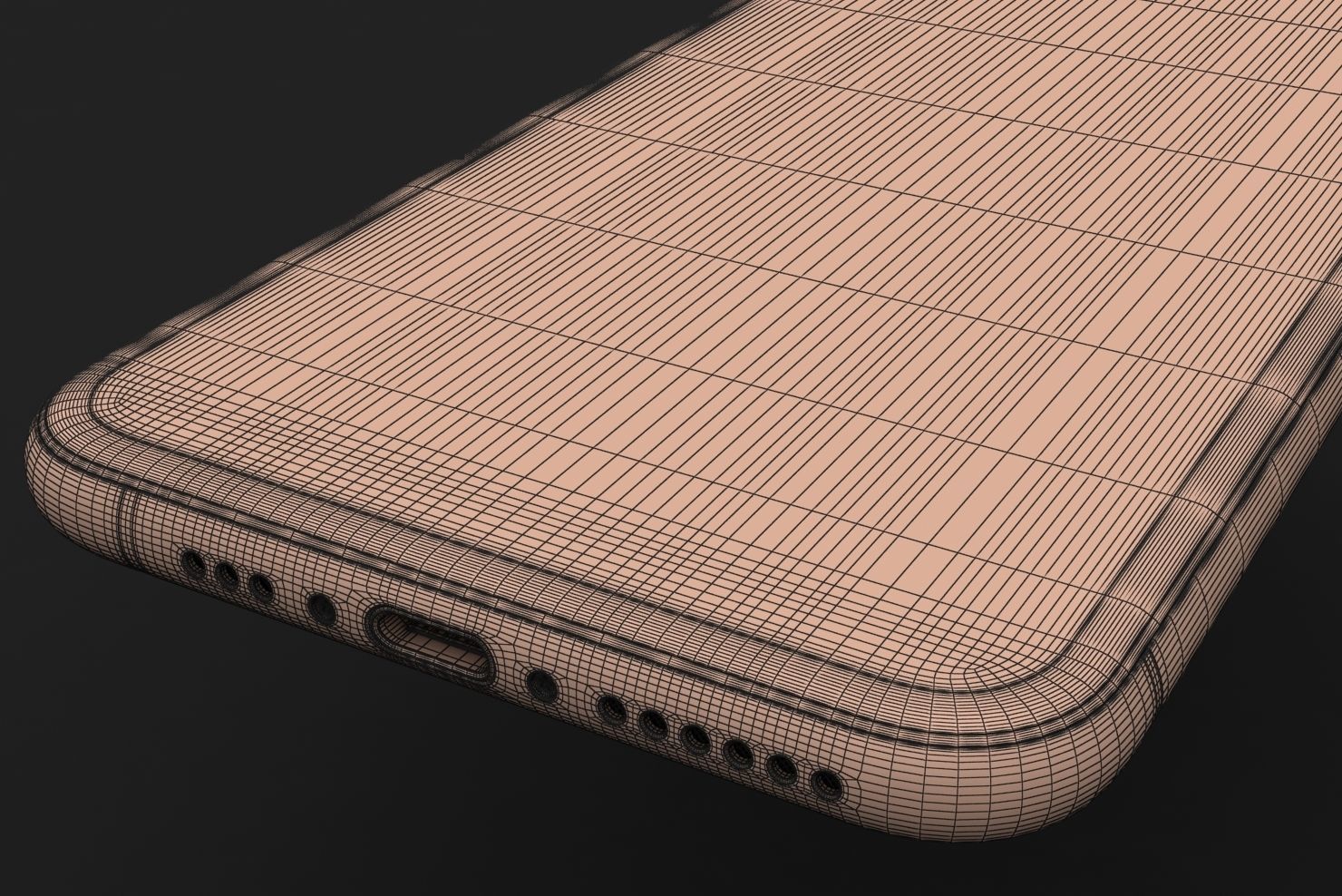 Apple iPhone XS Space Gray Low-poly 3D model_32