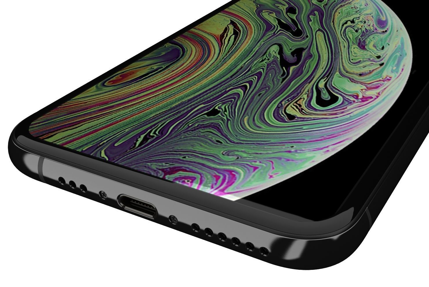 Apple iPhone XS Space Gray Low-poly 3D model_9