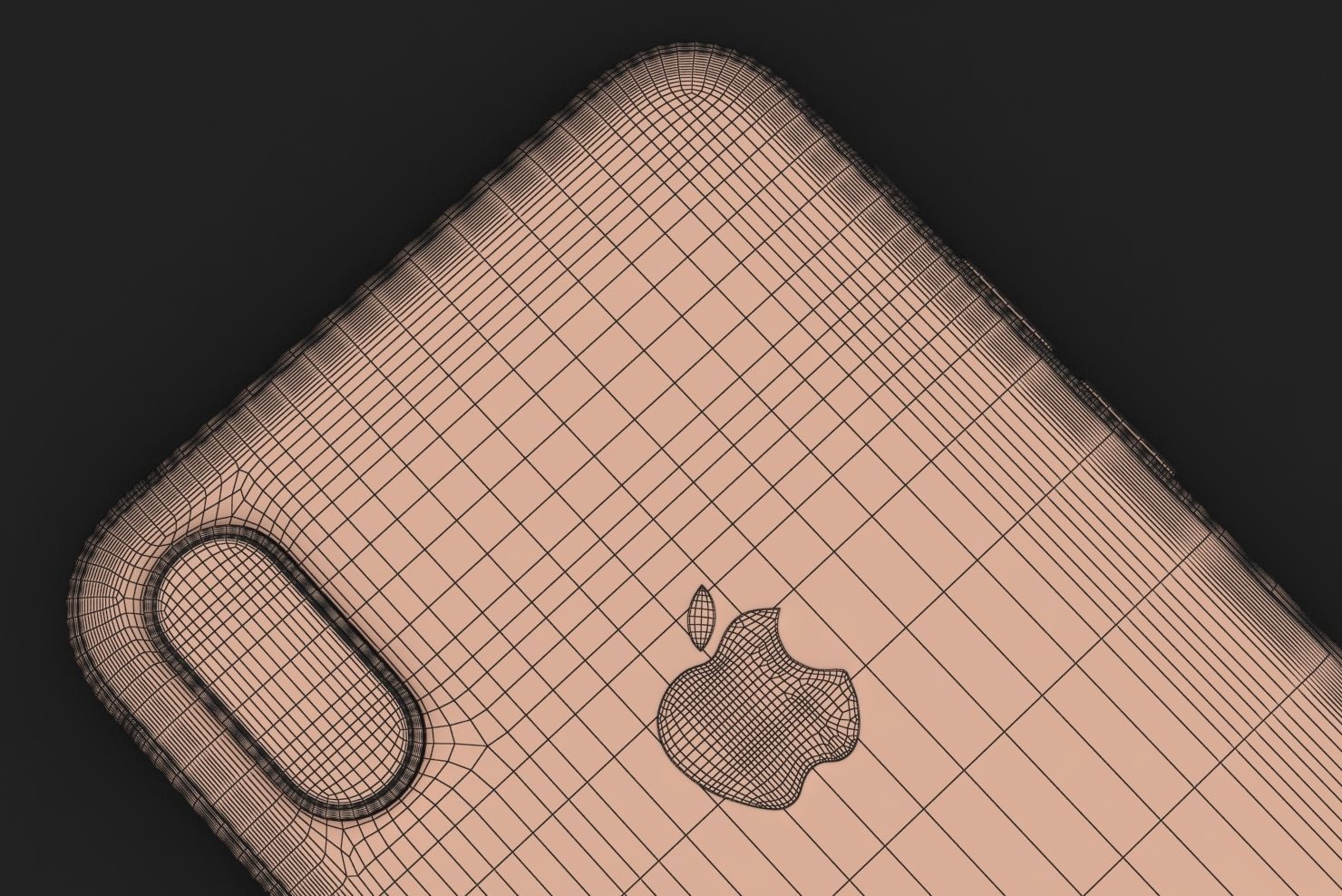 Apple iPhone XS Space Gray Low-poly 3D model_41