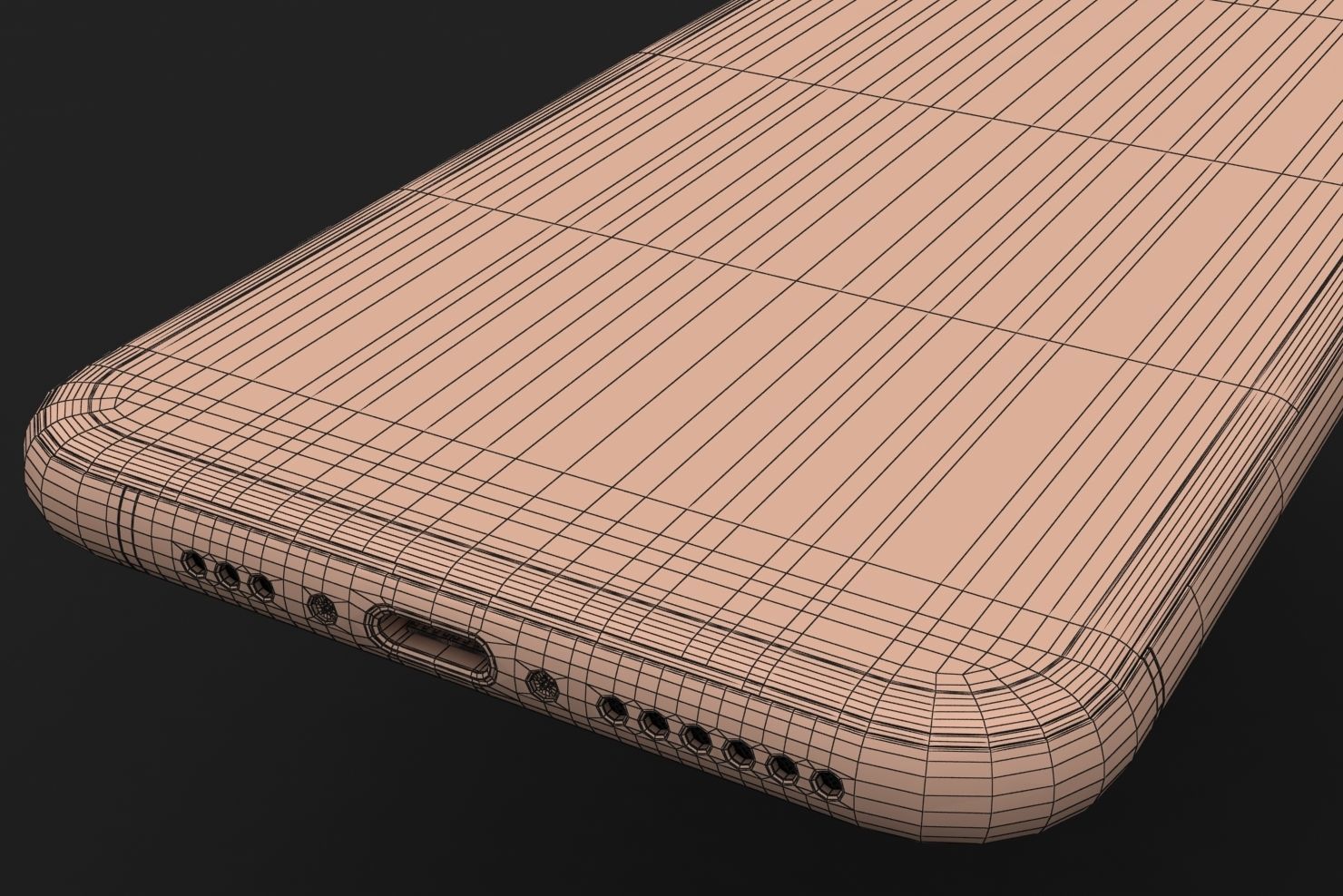 Apple iPhone XS Space Gray Low-poly 3D model_33