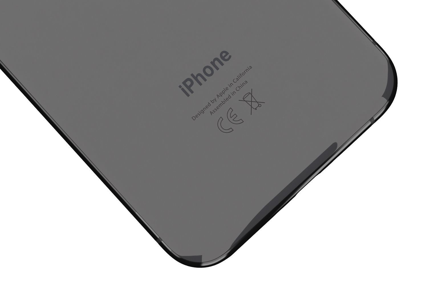 Apple iPhone XS Space Gray Low-poly 3D model_18