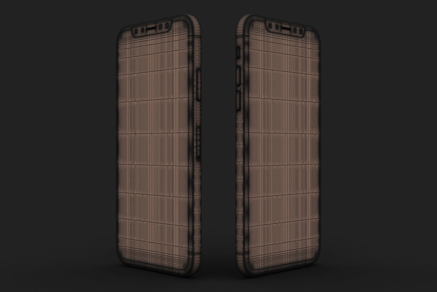 Apple iPhone XS Space Gray Low-poly 3D model_26