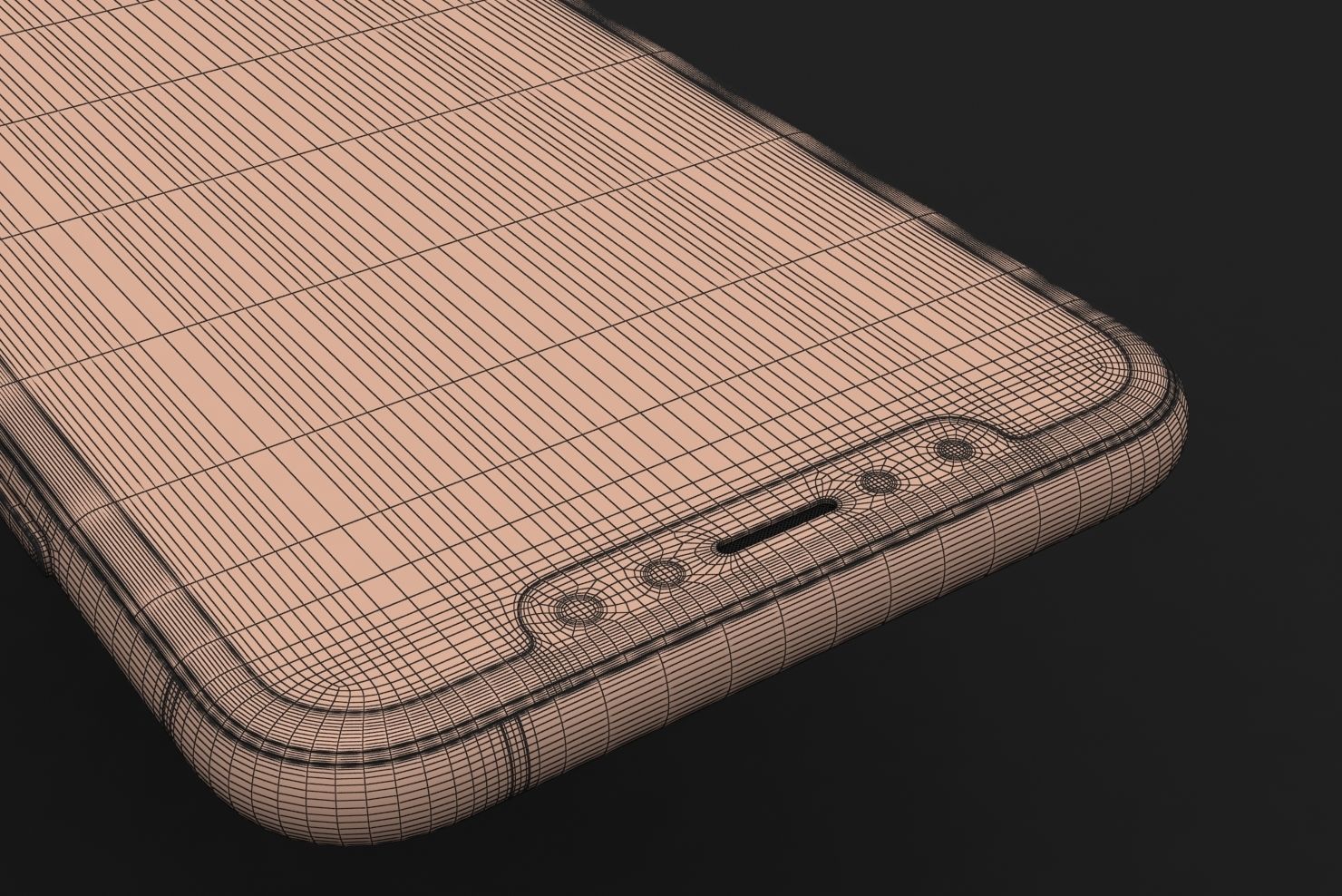 Apple iPhone XS Space Gray Low-poly 3D model_35