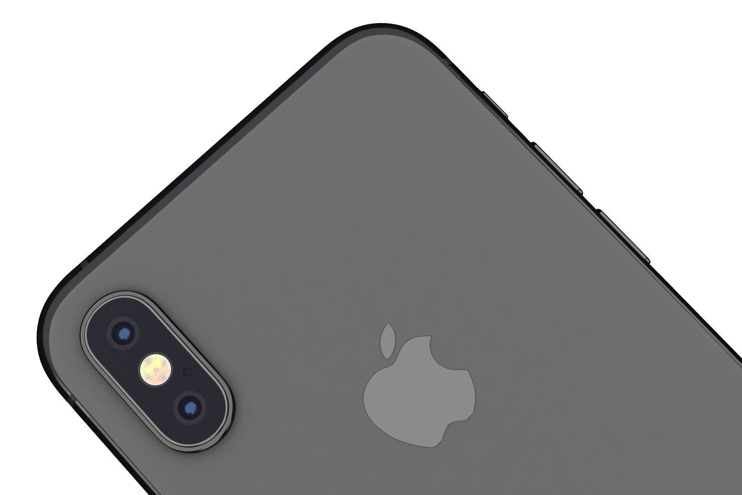 Apple iPhone XS Space Gray Low-poly 3D model_16
