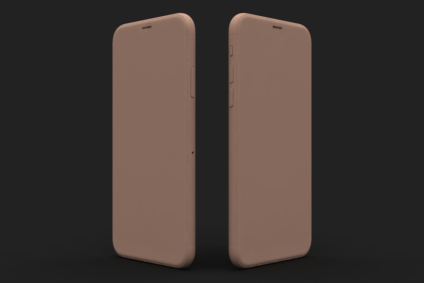 Apple iPhone XS Space Gray Low-poly 3D model_25