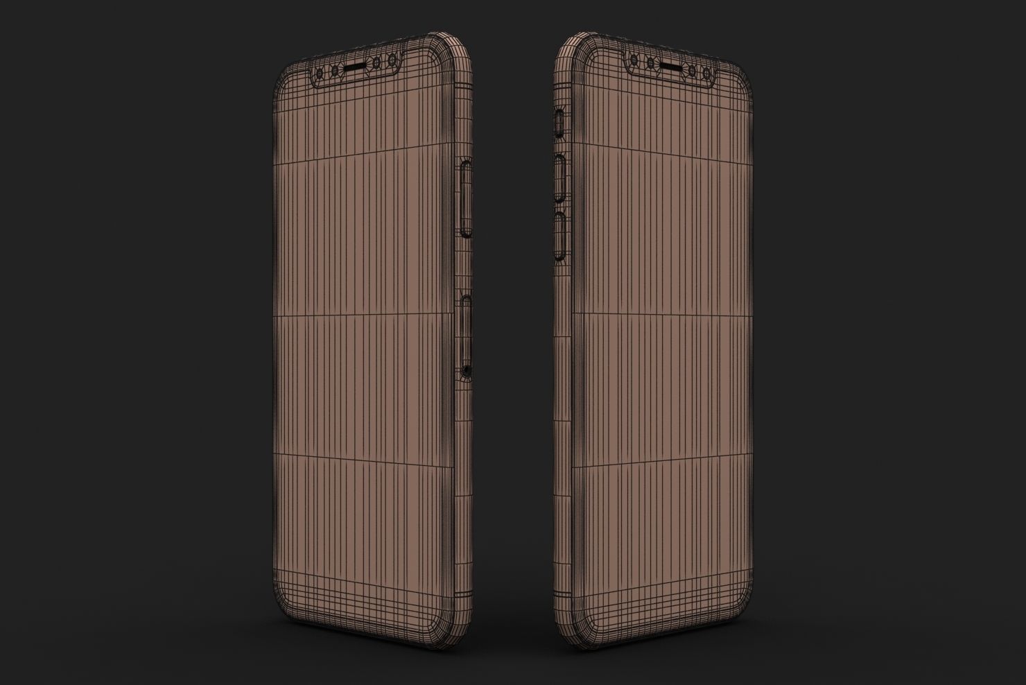 Apple iPhone XS Space Gray Low-poly 3D model_27
