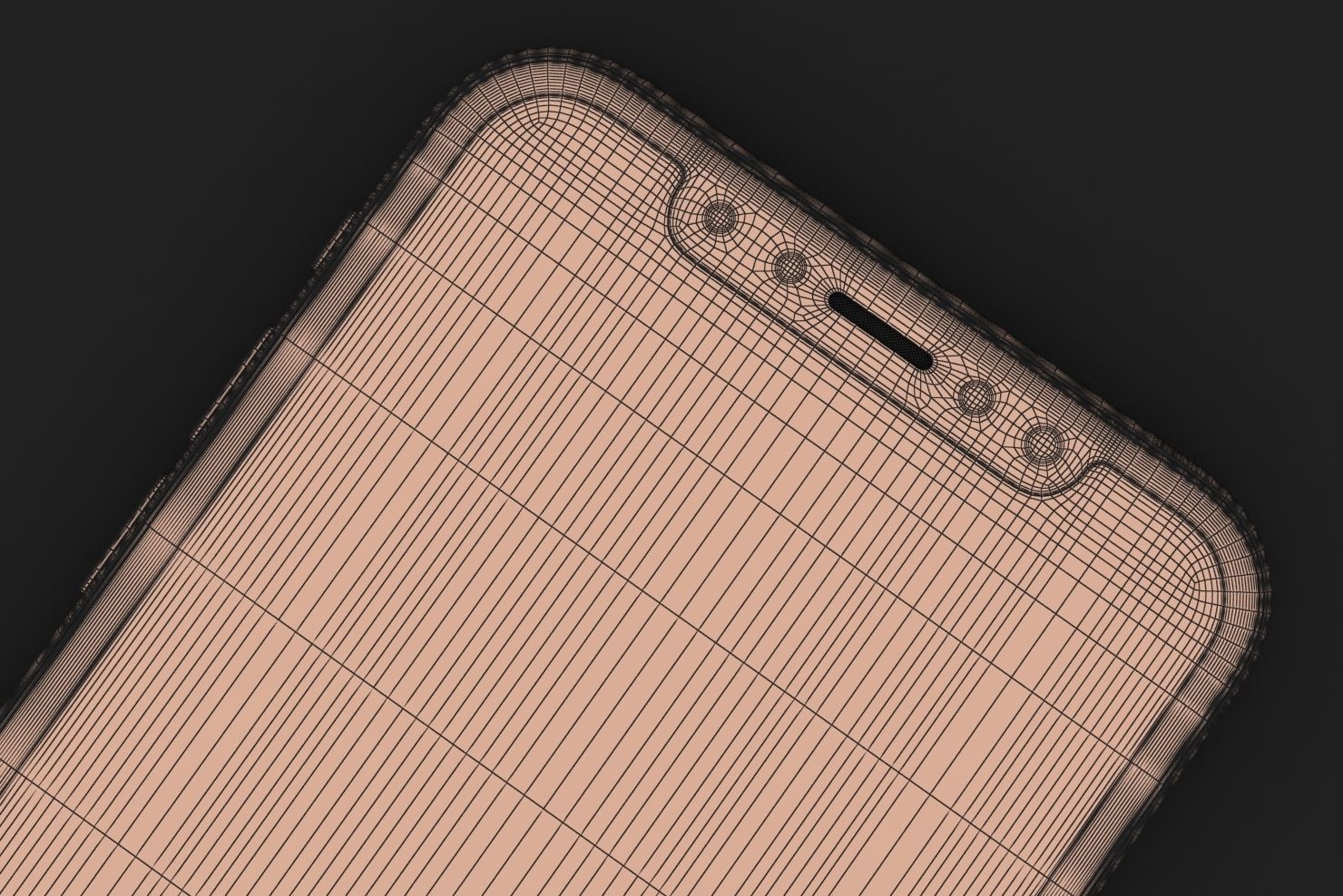 Apple iPhone XS Space Gray Low-poly 3D model_38