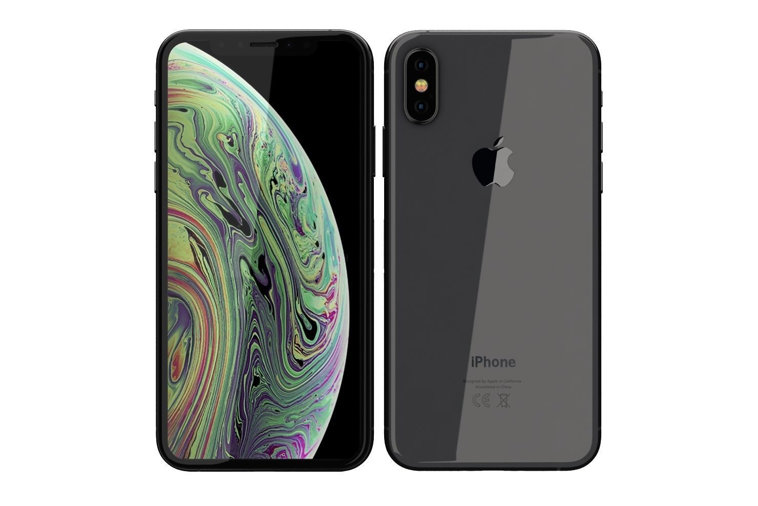 Apple iPhone XS Space Gray Low-poly 3D model_1