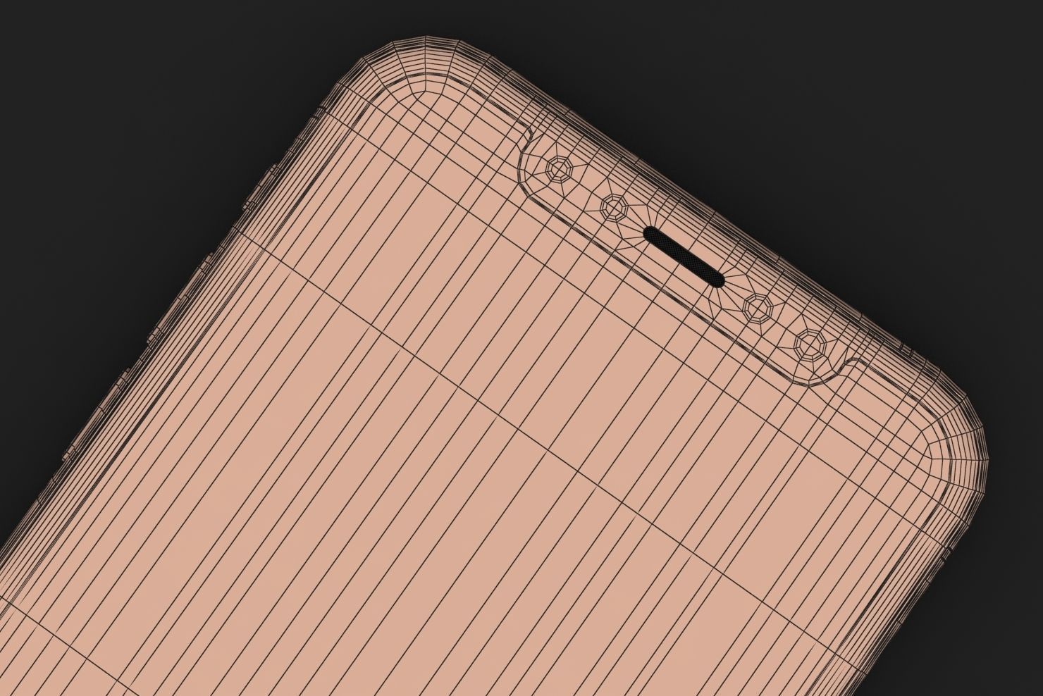 Apple iPhone XS Space Gray Low-poly 3D model_39