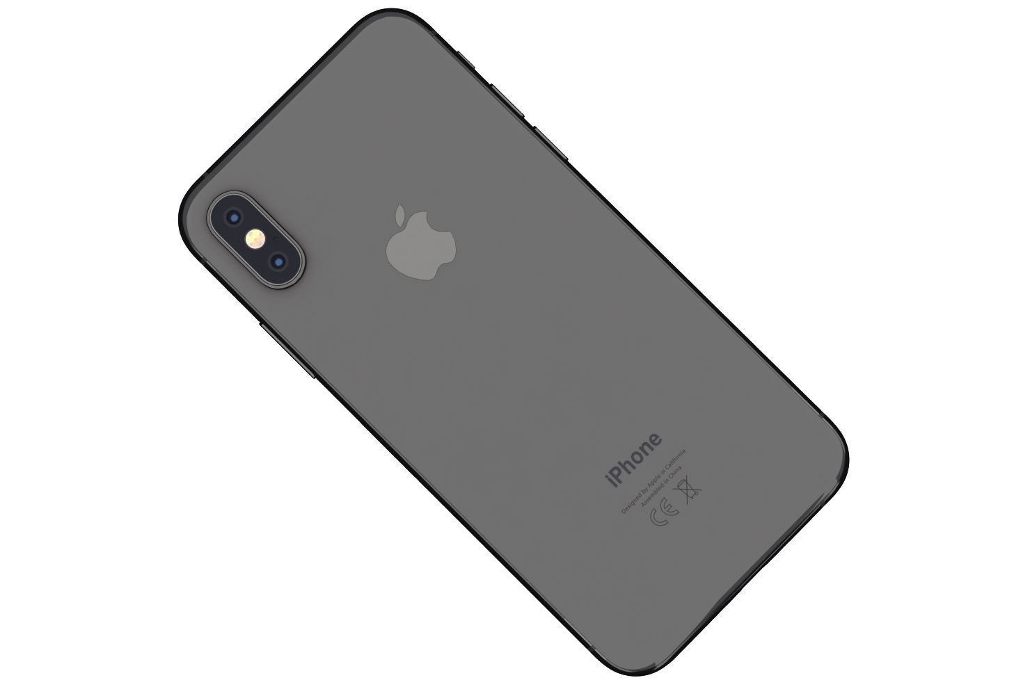 Apple iPhone XS Space Gray Low-poly 3D model_14