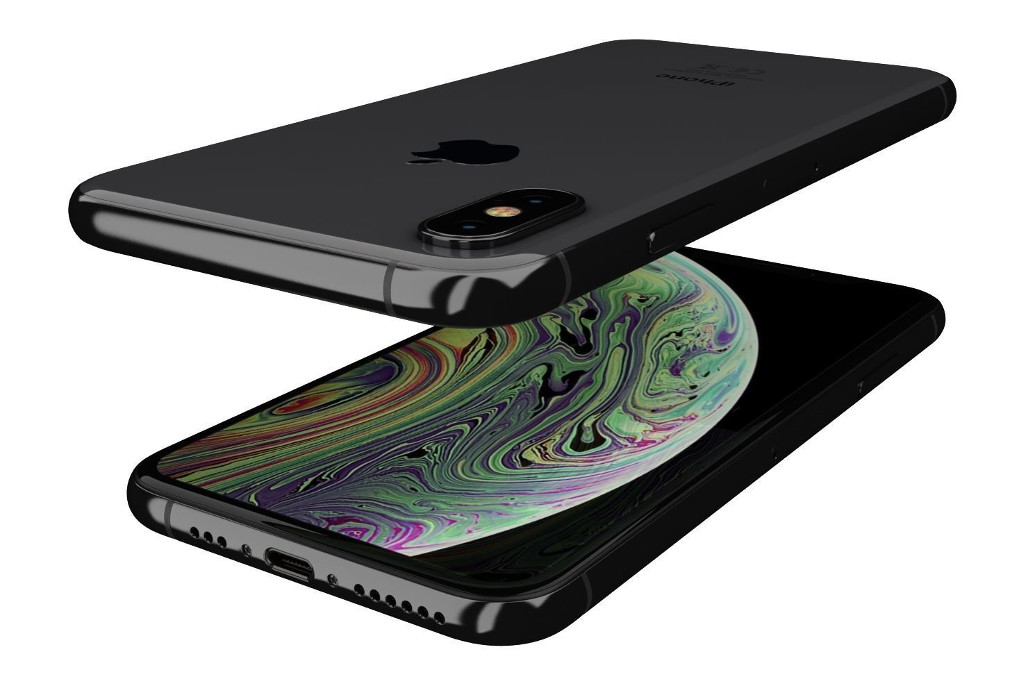Apple iPhone XS Space Gray Low-poly 3D model_7