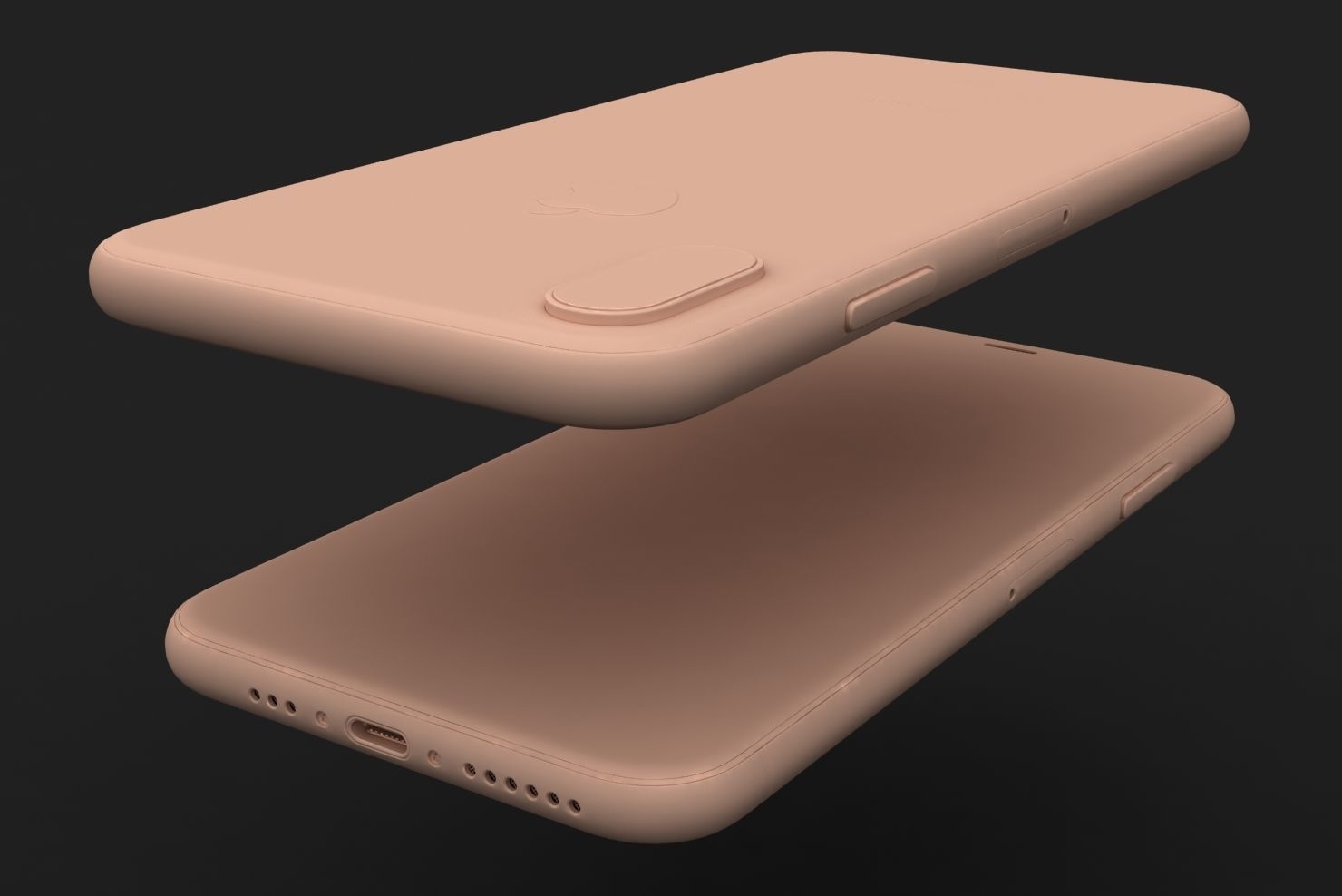 Apple iPhone XS Space Gray Low-poly 3D model_28