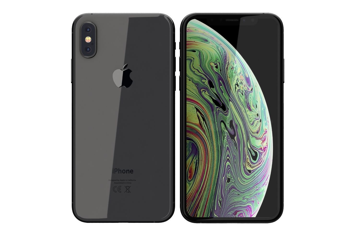 Apple iPhone XS Space Gray Low-poly 3D model_2