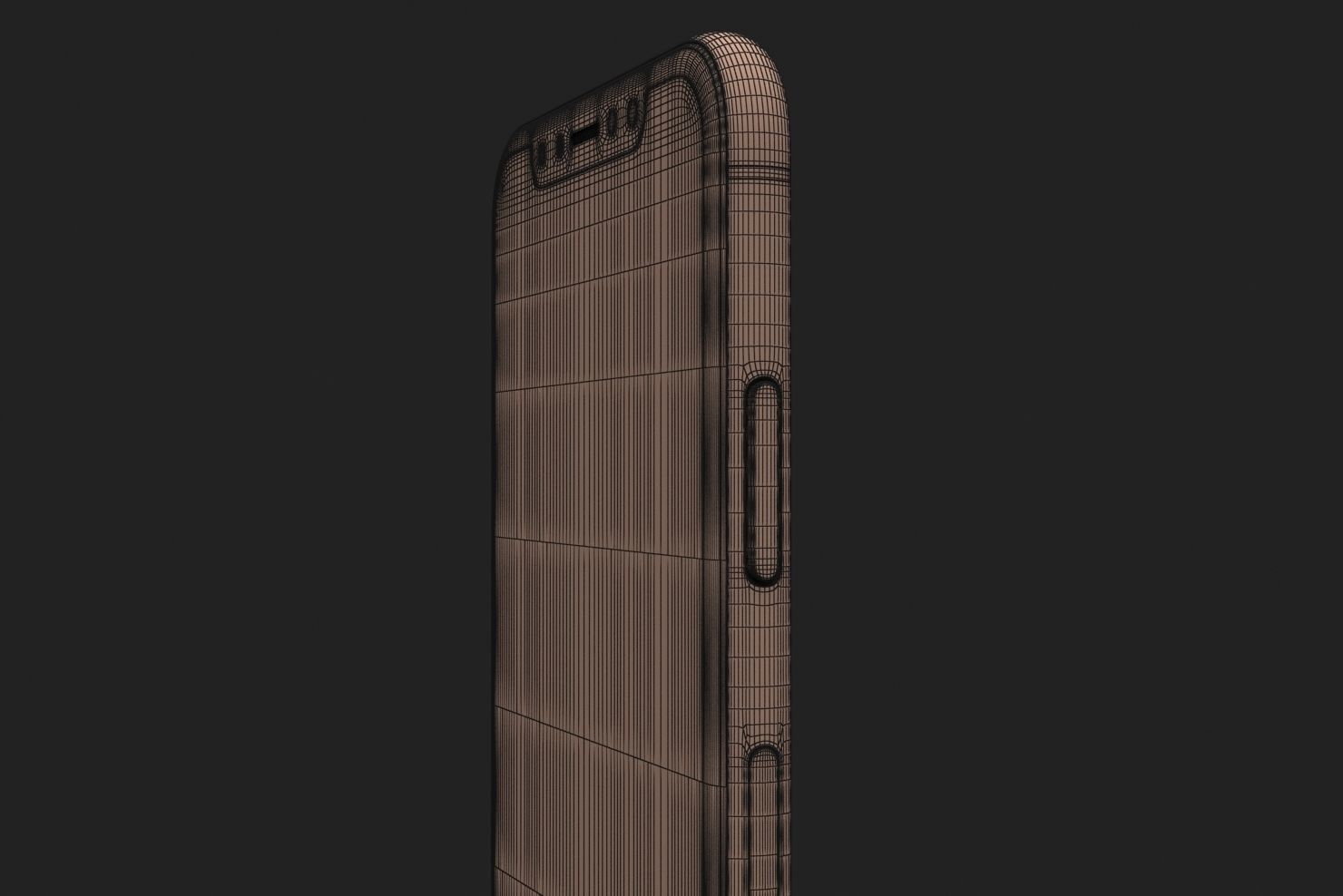 Apple iPhone XS Space Gray Low-poly 3D model_47