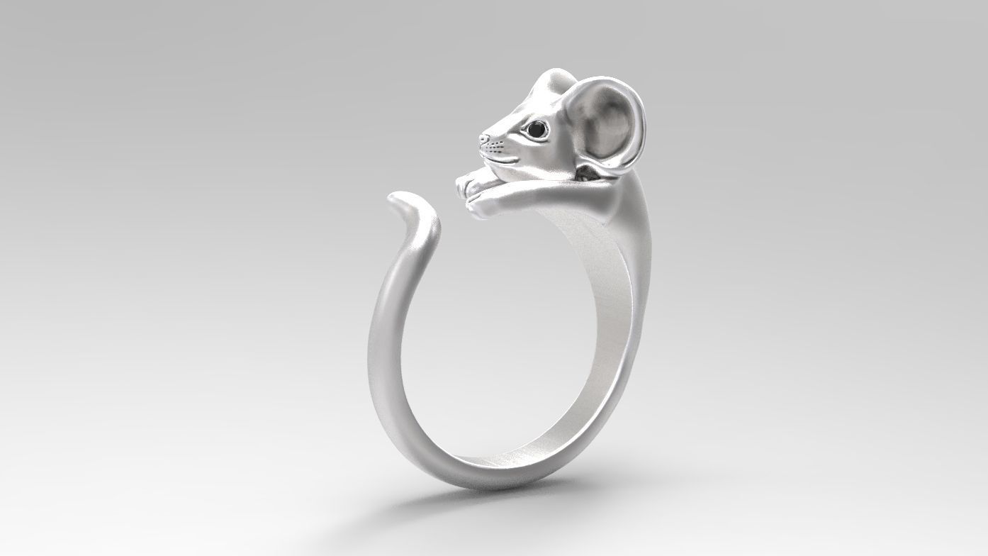mouse ring 3D print model_5