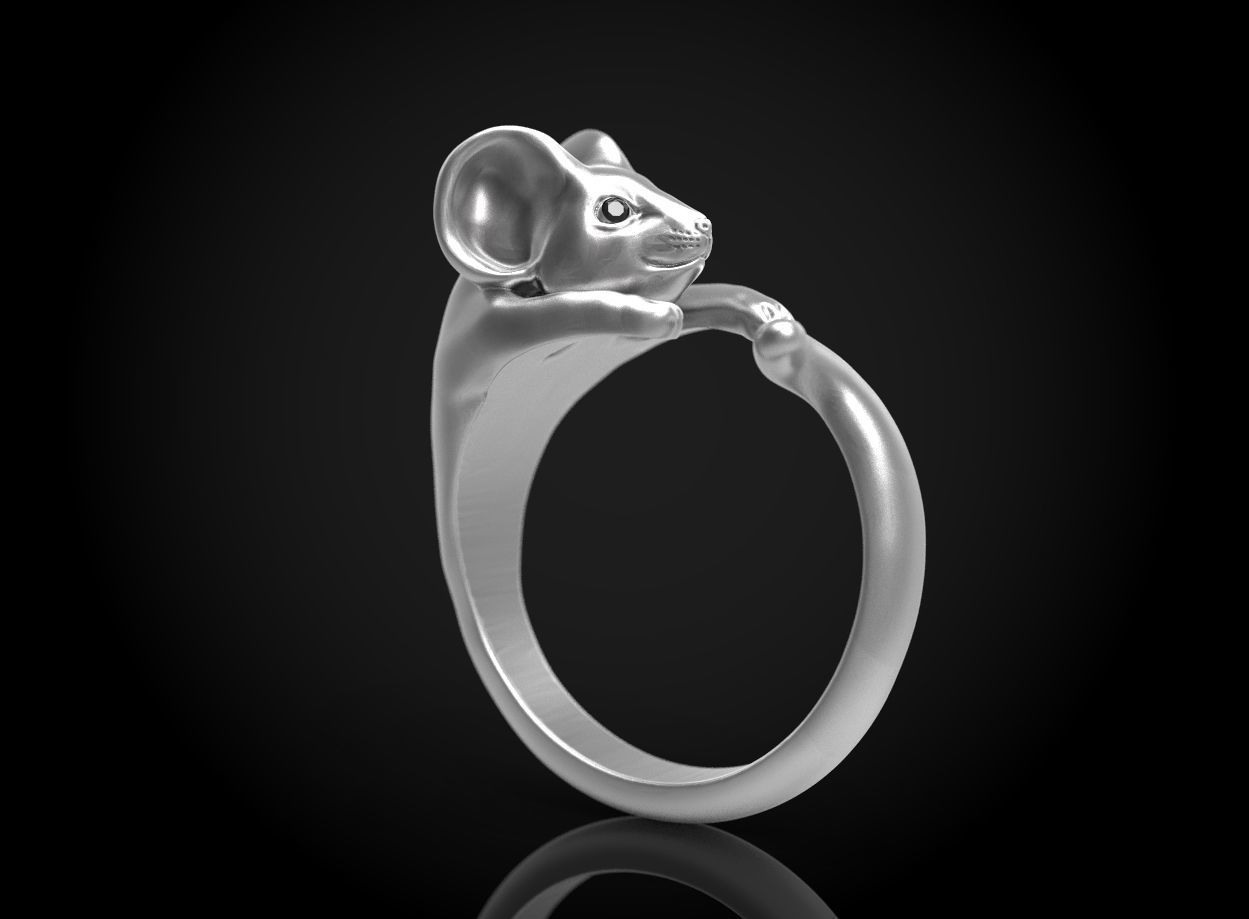 mouse ring 3D print model_2