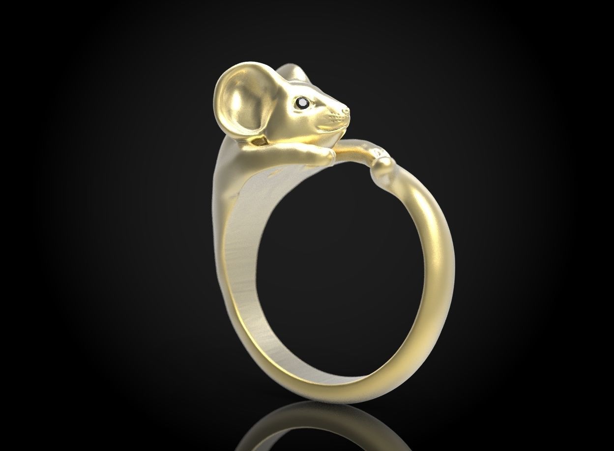 mouse ring 3D print model_4