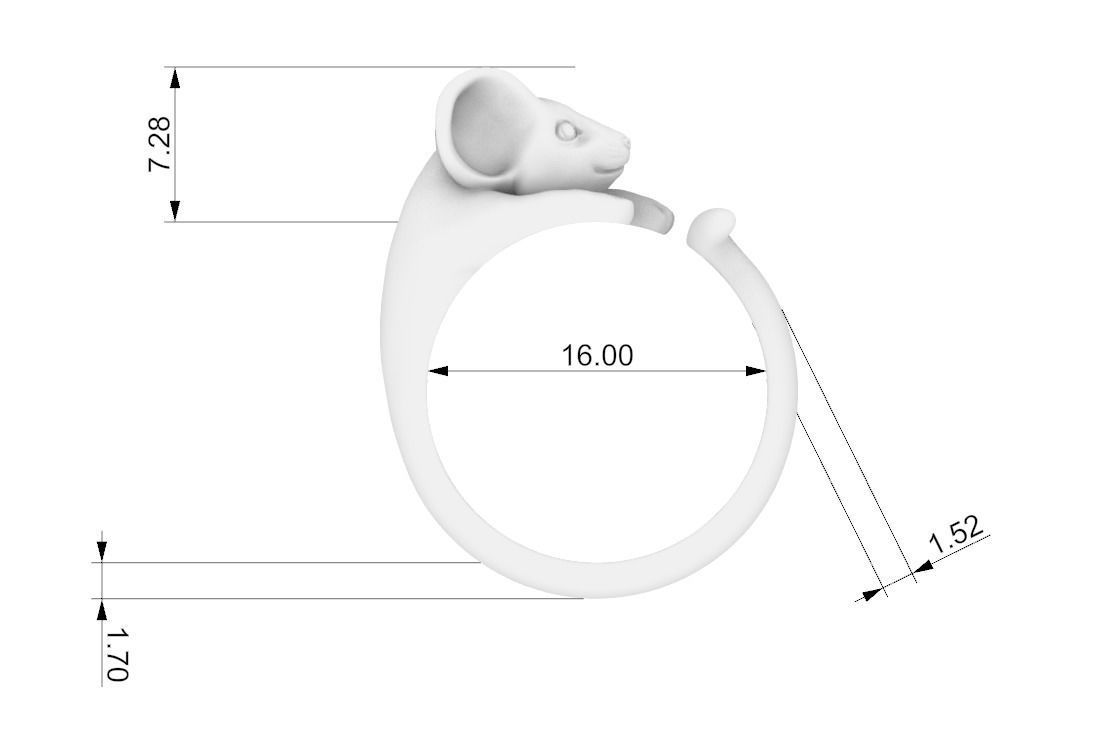 mouse ring 3D print model_7