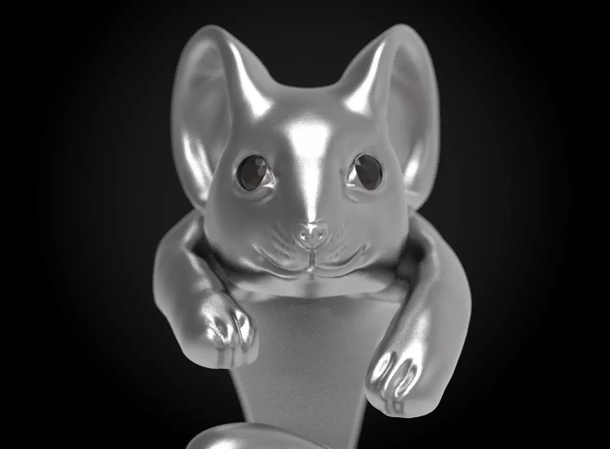 mouse ring 3D print model_0