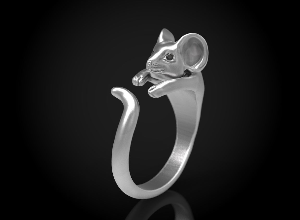 mouse ring 3D print model_1