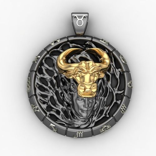 Zodiac Sign of the Taurus Pendant 3D print model