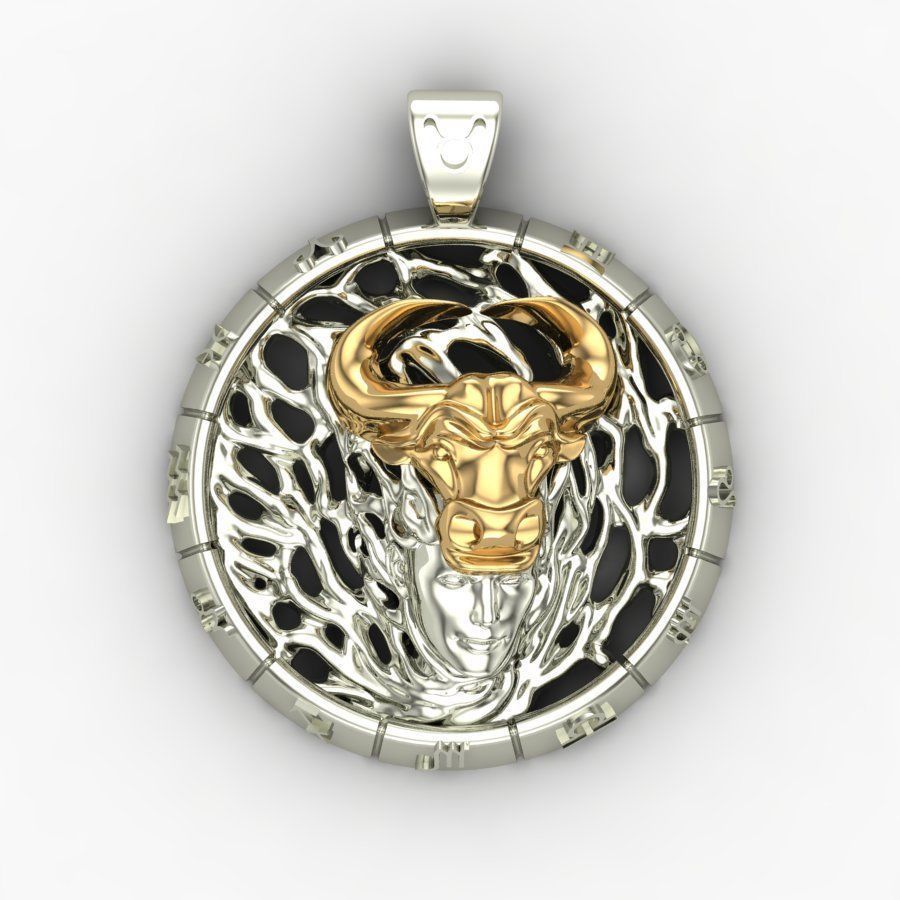 Zodiac Sign of the Taurus Pendant 3D print model_5