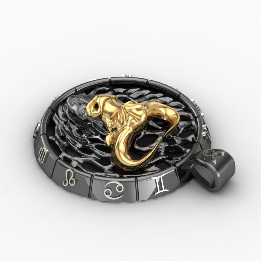 Zodiac Sign of the Taurus Pendant 3D print model_2