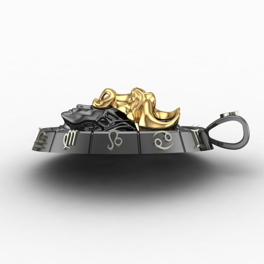 Zodiac Sign of the Taurus Pendant 3D print model_3